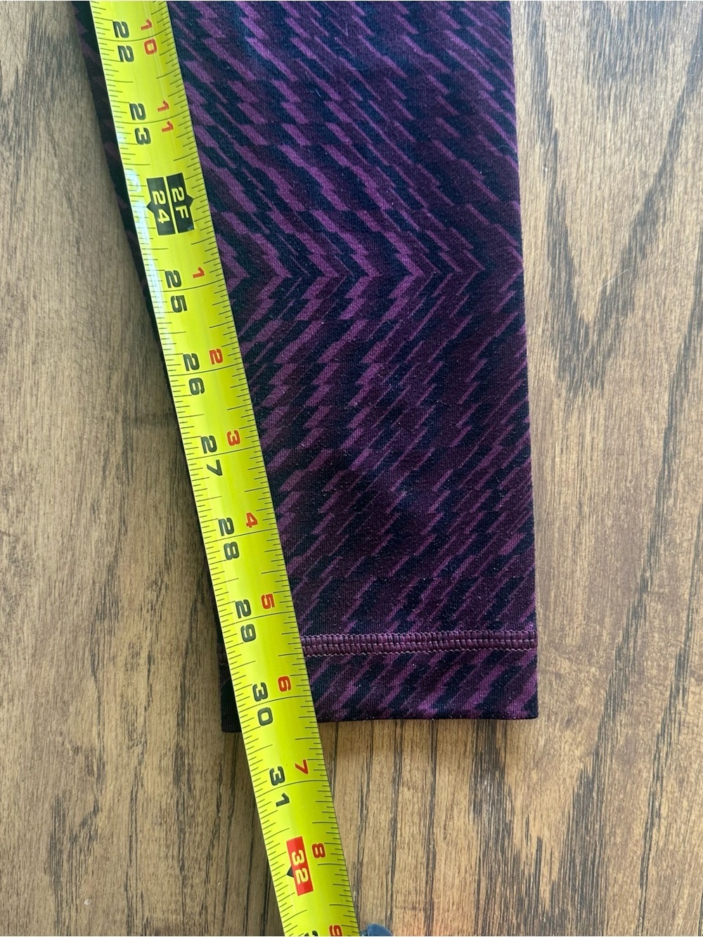 Lululemon Full Length Legging Purple & Black Patterned High-Waist Comfy Size 8 - Picture 8 of 8